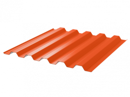 Профнастил полимерный С44 0.45 1000/1047 ПЭ RAL2004 оранжевый