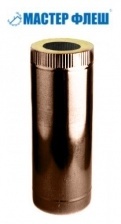 Сэндвич-труба D115/200 мм, 1,0 мм/0,5 мм, 1 м, нерж/RAL 8017 Мастер Флеш