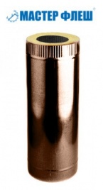 Сэндвич-труба D 115/200 мм, 1,0 мм/0,5 мм, 1 м, нерж/RAL 8017 Мастер Флеш