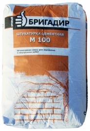 Штукатурка цементная М-100 БРАВЫЙ БРИГАДИР 25 кг