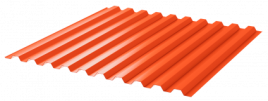 Профнастил полимерный С21 0.45 1000/1051 ПЭ RAL2004 оранжевый