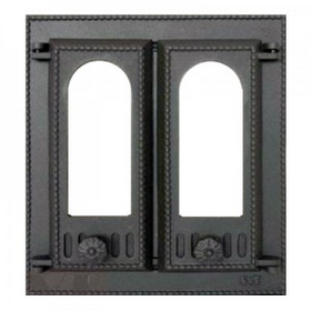 Каминная дверца со стеклом(двустворчатая) 408 SVT фото 1