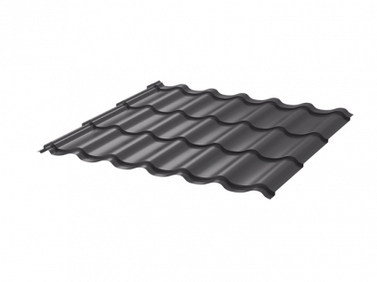 Металлочерепица МЧ2 Монтеррей 0.45 ПЭ RAL7024 серый графит фото 1