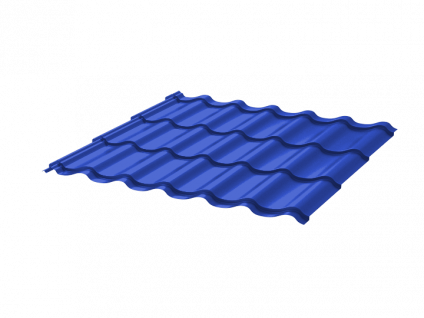 Металлочерепица МЧ2 Монтеррей 0.5 ПЭ RAL5005 сигнально-синий фото 1