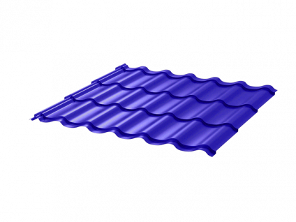 Металлочерепица МЧ2 Монтеррей 0.45 ПЭ RAL5002 ультрамарин фото 1