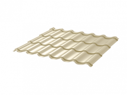 Металлочерепица МЧ2 Монтеррей 0.45 ПЭ RAL1014 слоновая кость фото 1