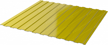 Профнастил полимерный С8 0.45 1150/1200 ПЭ RAL1018 цинково-желтый фото 1
