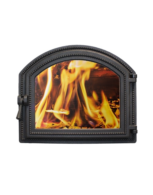 Дверка каминная ДК555-1К со стеклом фото 2