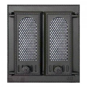 Каминная дверца со стеклом(двустворчатая) 409 SVT фото 1