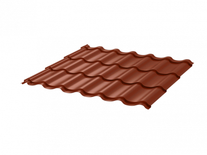 Металлочерепица МЧ2 Монтеррей Макси 0.45 Sunmatt RAL8004 коричневая медь фото 1