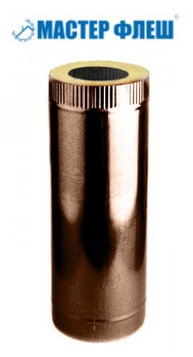 Сэндвич-труба D 115/200 мм, 1,0 мм/0,5 мм, 1 м, нерж/RAL 8017 Мастер Флеш фото 1