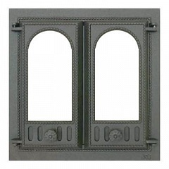 Каминная дверца SVT 401 со стеклом и двумя створками фото 1