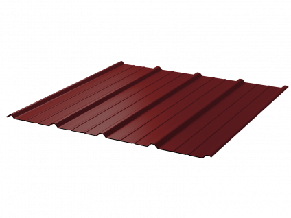 Профнастил полимерный С18 0.45 1150/1190 ПЭ RAL3011 коричнево-красный фото 1