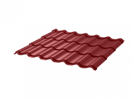 Металлочерепица МЧ2 СуперМонтеррей 0.4 ПЭ RAL3003 рубин фото 1