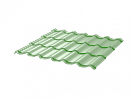 Металлочерепица МЧ2 Монтеррей 0.5 ПЭ RAL6021 бледно-зеленый фото 1