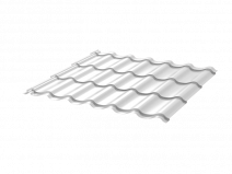 Металлочерепица МЧ2 СуперМонтеррей 0.45 ПЭ RAL9003 сигнально-белый фото 1