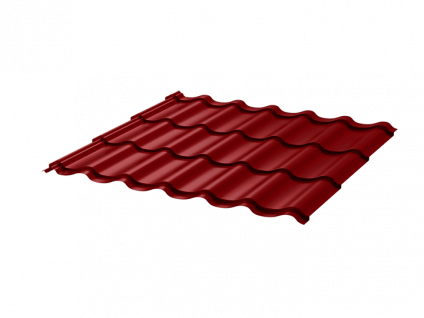 Металлочерепица МЧ2 Монтеррей 0.5 ПЭ RAL3011 коричнево-красный фото 1