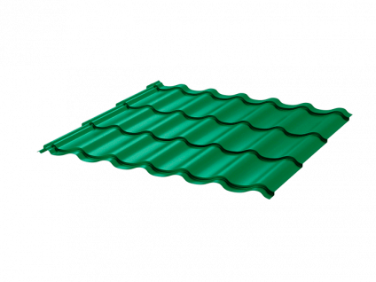Металлочерепица МЧ2 Монтеррей 0.5 ПЭ RAL6029 зеленая мята фото 1